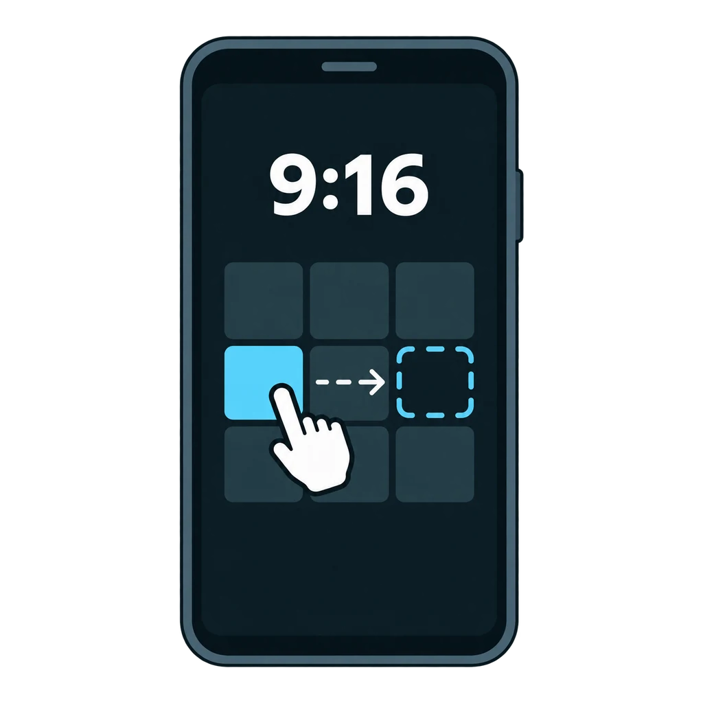 Phone portrait, illustrated with a 9:16 screen.