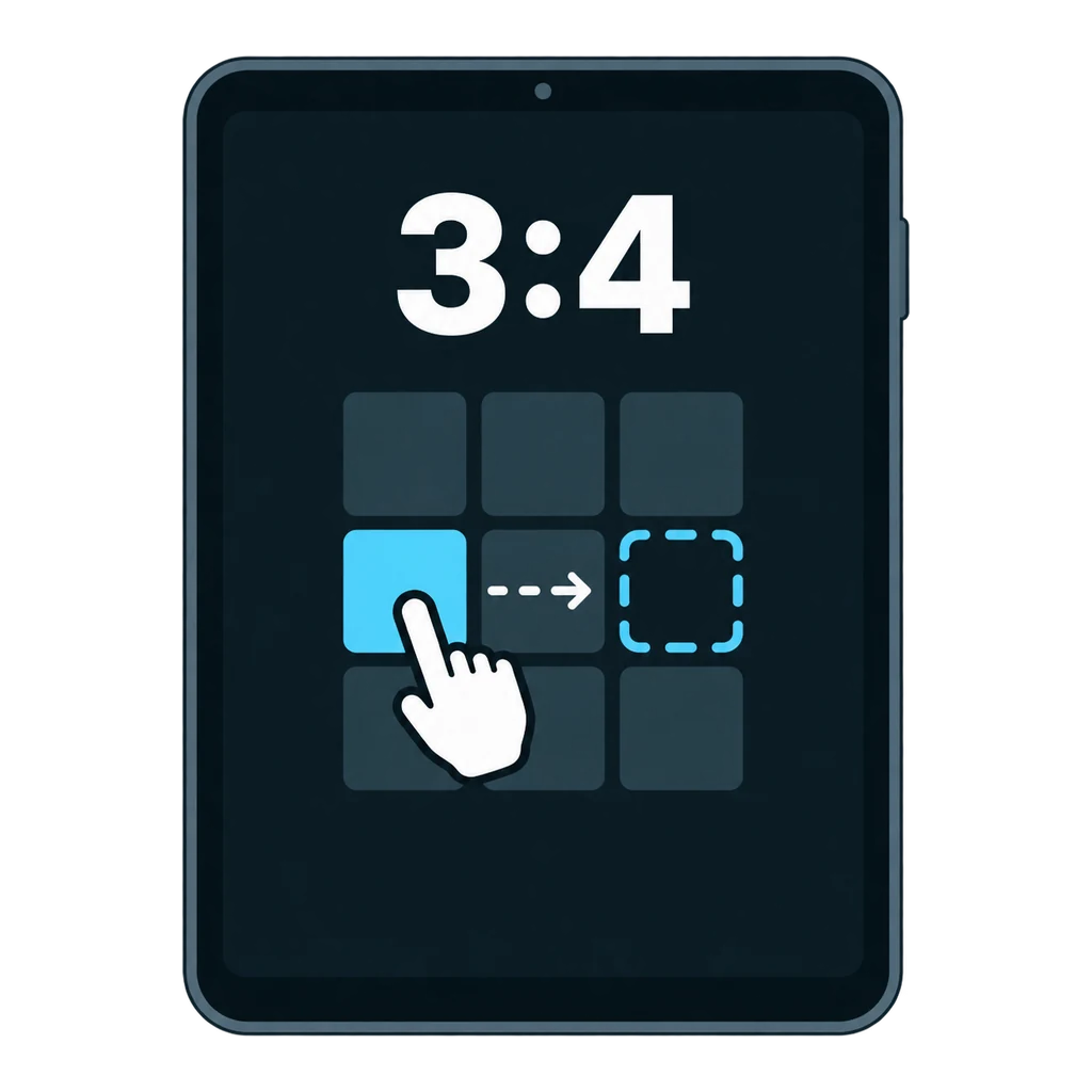 iPad portrait, illustrated with a 3:4 screen.
